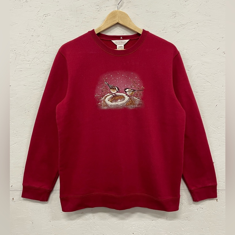 Vintage Northern Reflections Winter Birds Classic Crewneck Sweatshirt, Size S